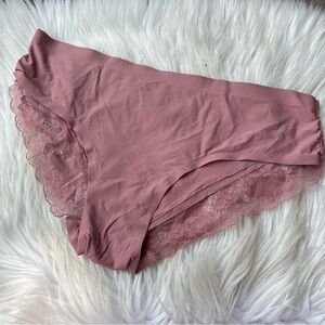 Adrienne Vittadini Dark Dusty Pink Floral Lace Cheeky Panties